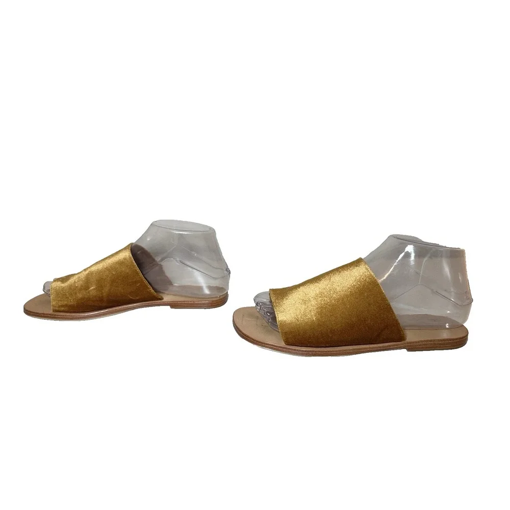 James Smith Off Duty‎ Marigold Velvet Velour Slides Sandals Women's US 6 EU 36
